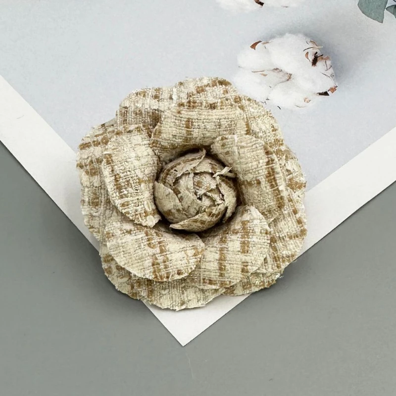 Handgemachte Tuch Kunst Blume Brosche Koreanische Mode Kamelie Corsage Anstecknadeln für Frauen Kleidung Schmuck Zubehör Geschenke – Detail 5