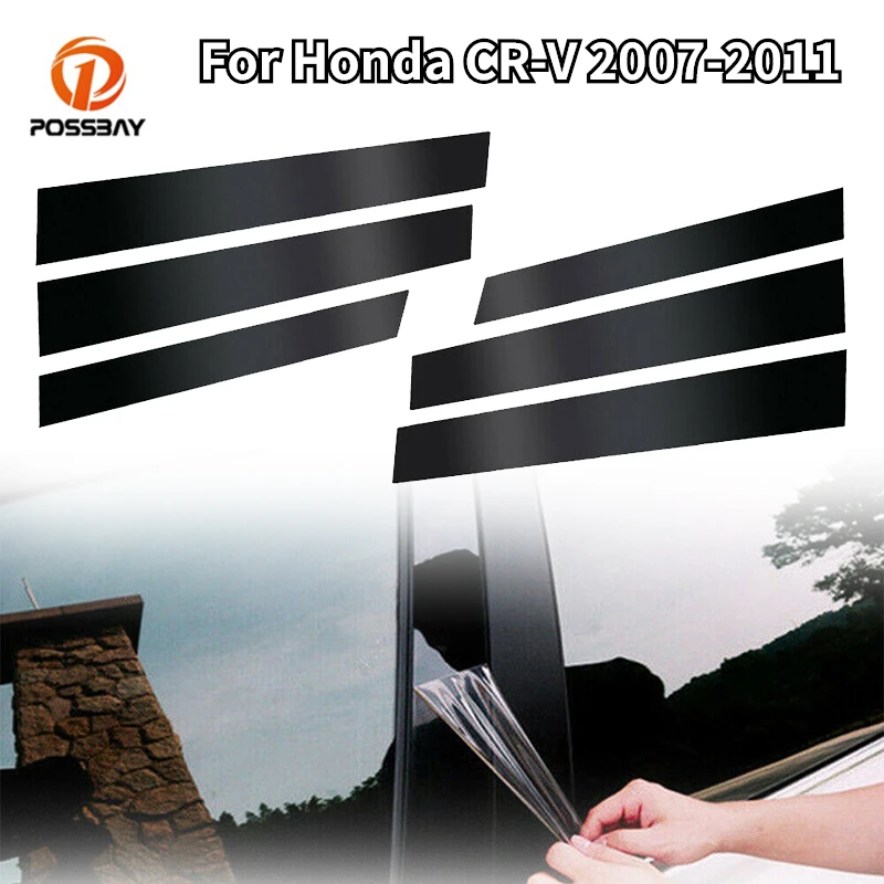 6 pçs pilar do carro posts porta janela guarnição capa adesivos kit para honda CR-V crv hон Б ume 2007 2008 2009 2010 2011 acessórios