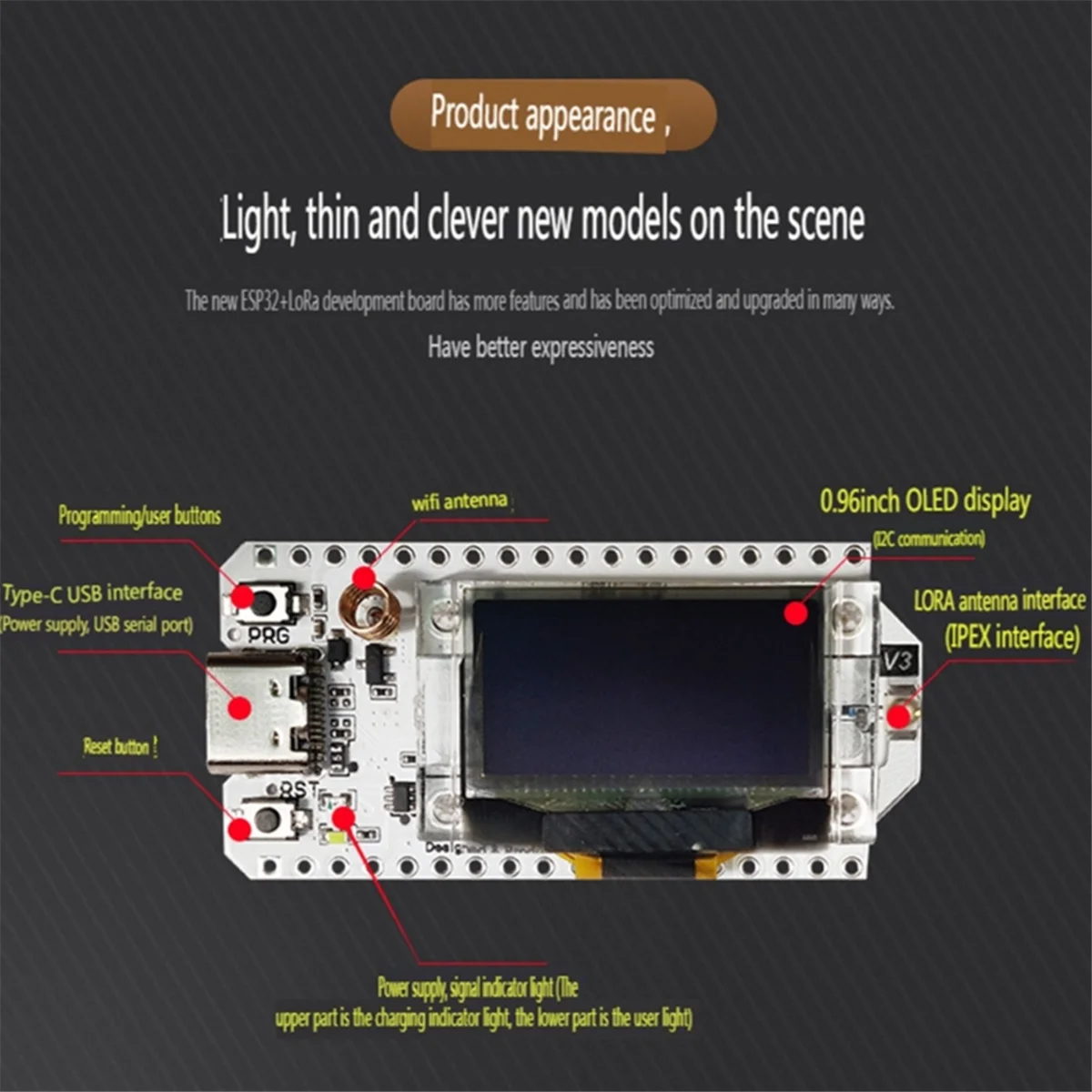 ESP32-S3 아두이노 모듈용 블루투스 와이파이 지지대, LoRa32 개발 보드, 0.96 인치 화면, SX1262 듀얼 코어 프로세서