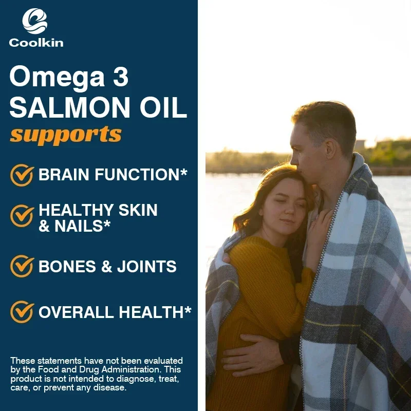 Salmon Oil - with EPA,DHA - Supports Joint,Skin,Heart and Brain Health,Anti-inflammatory