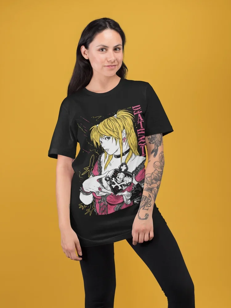 Death Note Misa Amane T- Shirt Manga Anime Black T- Shirt Size S to 5XL