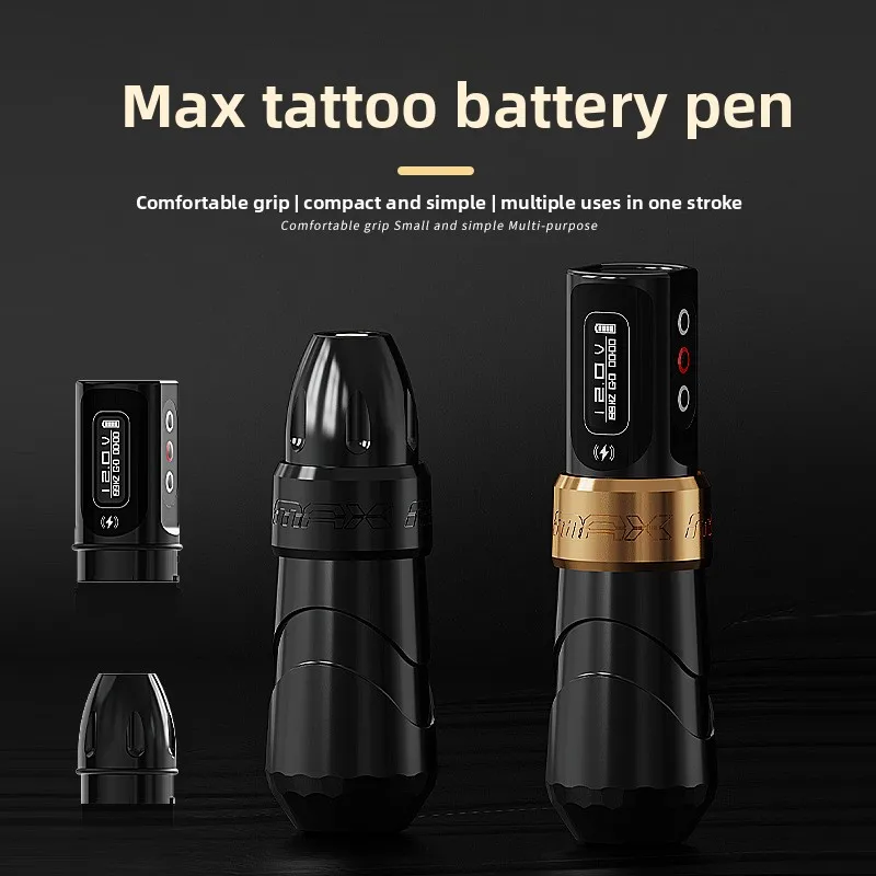 Wireless Tattoo Machine with 2 Batteries Coreless Motor LED Display Permanent Makeup Tattoo Gun for Tattoo Artists