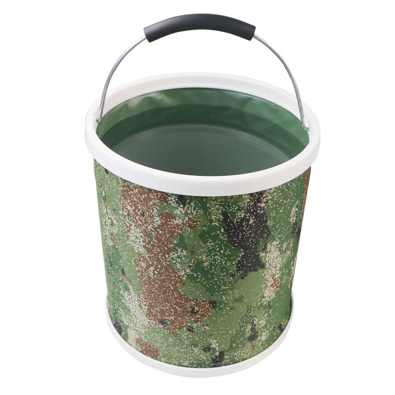 Portable Outdoor Backpack Fishing 11L Thicken Multifunctional Camouflage Car Cleaning Tool Folding Bucket