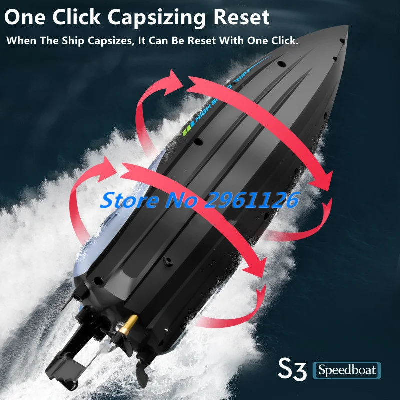Water High-Speed Remote Control boat 2.4G 45KM/H LED Lighing Alarm Water Cooled Cycle Waterproof Racing RC Boat Speedboat Toys