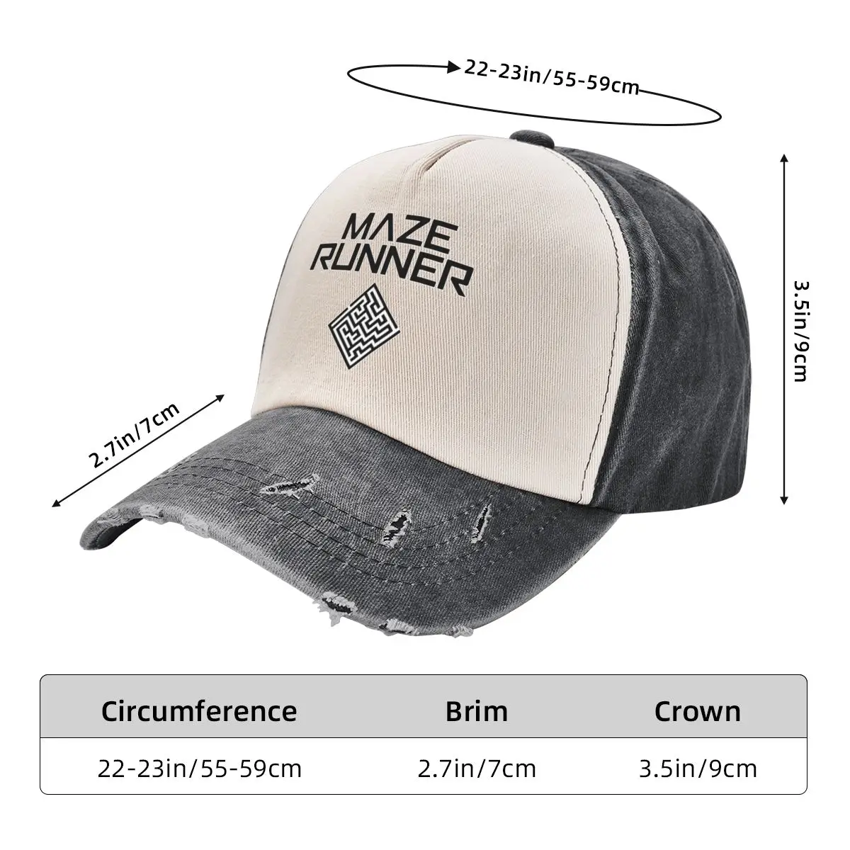 Masculino Maze Runner Boné de beisebol, Sunhat, Snap Back Hat, Saco de praia, Chapéus das meninas, Personalizado