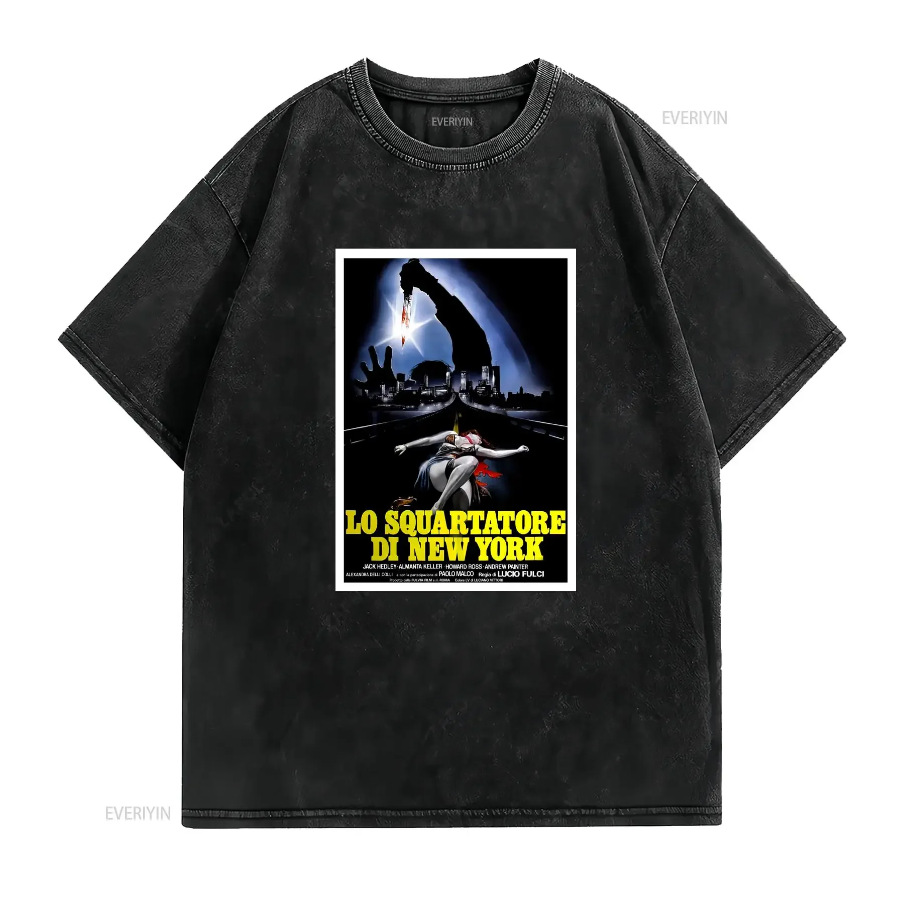 New York Ripper Lucio Fulci Giallo T Shirt long or short sleeves vintage Washed Slightly fashion Breathable