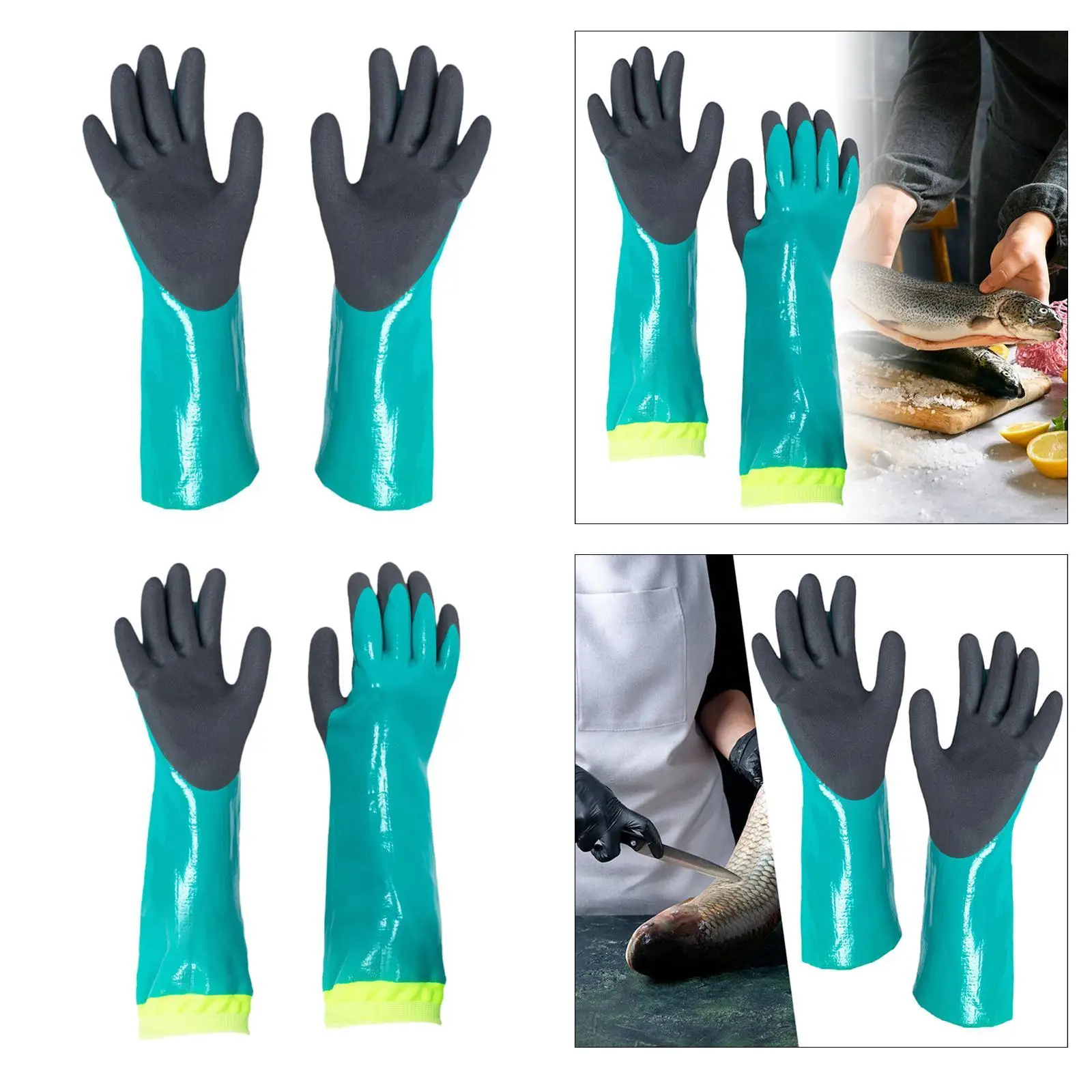 Fishing Handling Gloves 32cm Length Hand Protection Rubber Gloves for Women Outdoor Activities Farm Work Agriculture Garden