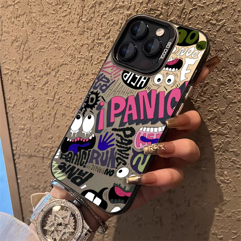 

Phone Case for iPhone 17 Pro Max 16 15 Pro 14 13 Plus 12 11 Anti-Drop Camera Full Protection Matte Cover Male Female Doodle Meme