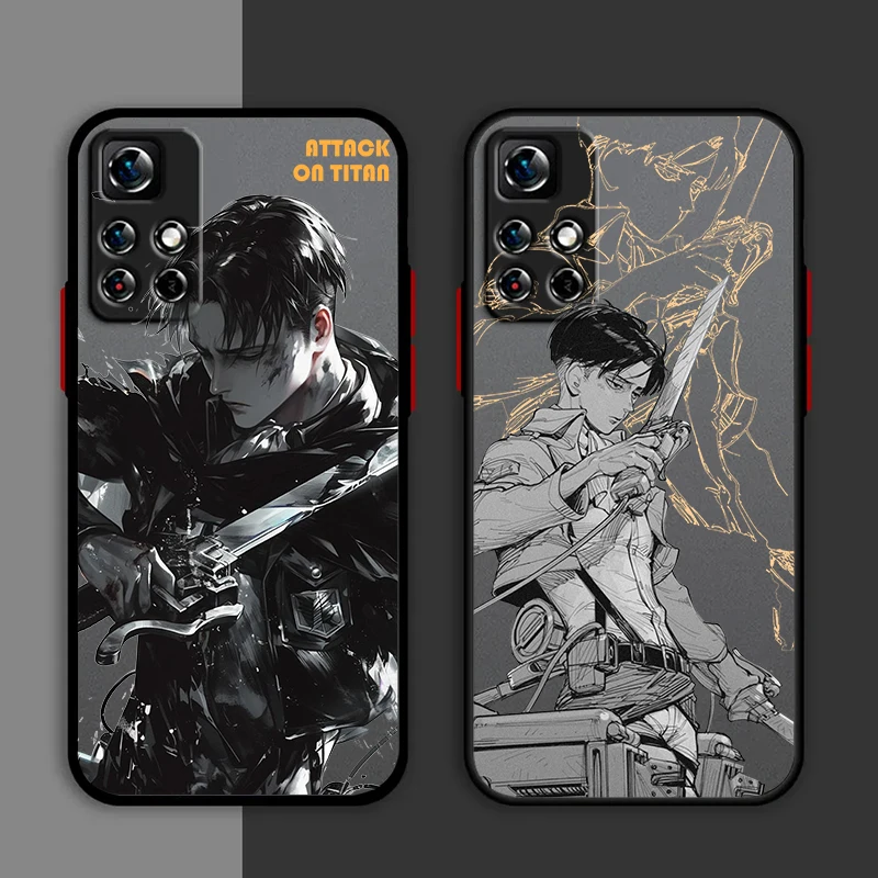 Attack On Titan Phone Case For Redmi Note 13 12 11 10 Pro Plus Pro S T 5G Matte Frosted Translucent Cover