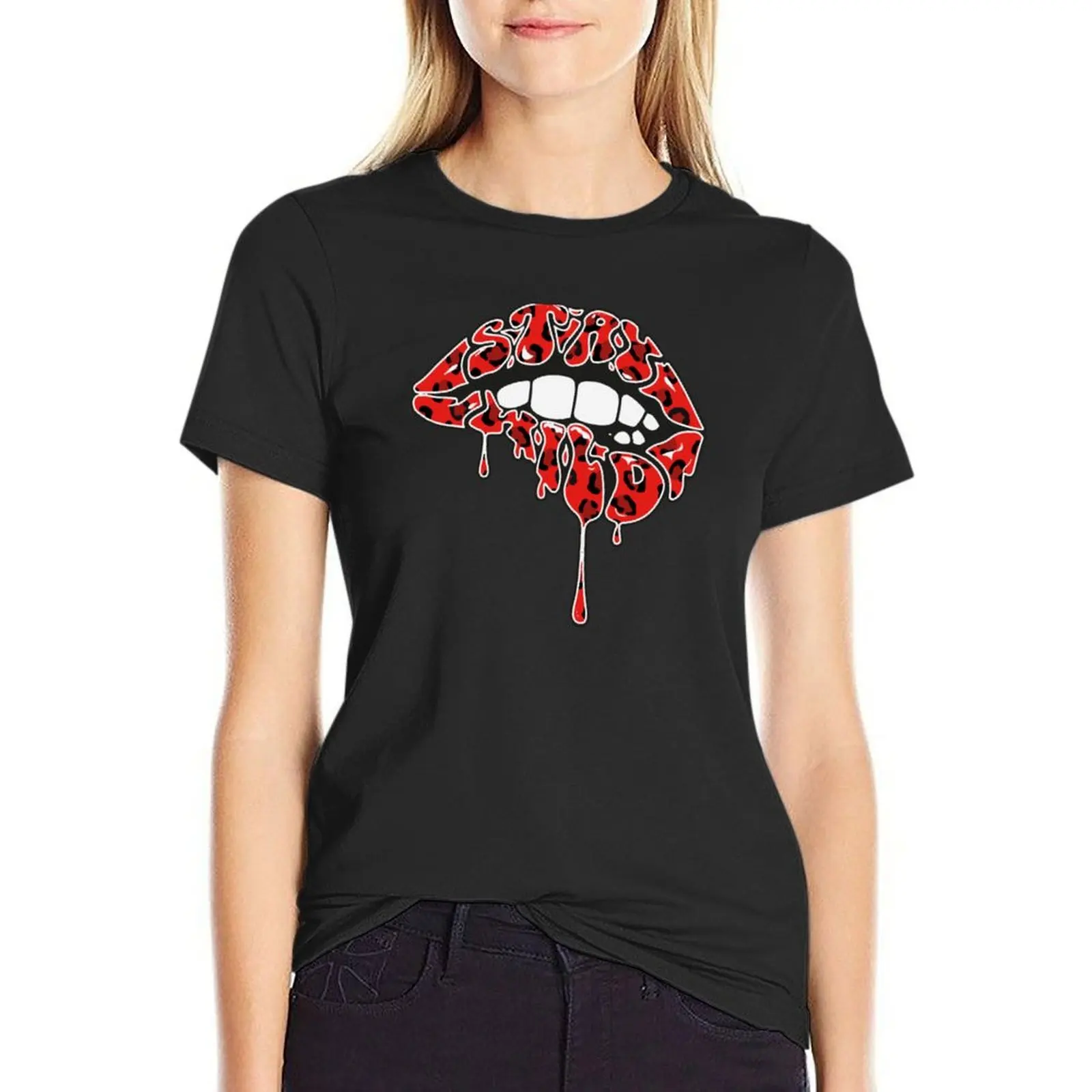 Ben Azelart Stay Wild Lips Merch Collection #3 T-Shirt tops kawaii clothes t-shirts for Women cotton