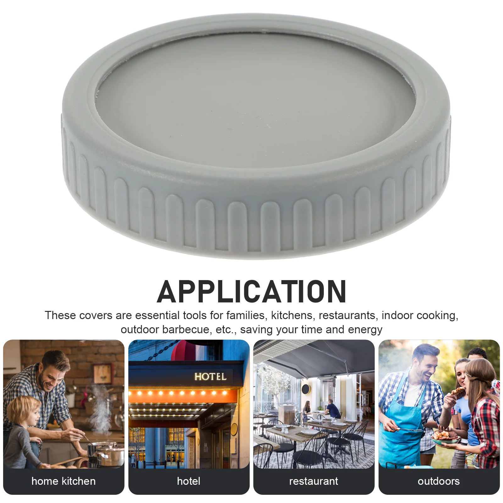 

1Set Mason Jar Silicone Lids Detachable Pad Leak Proof Airtight Covers for Wide Mouth Canning Jars Reusable Kitchen Bottle