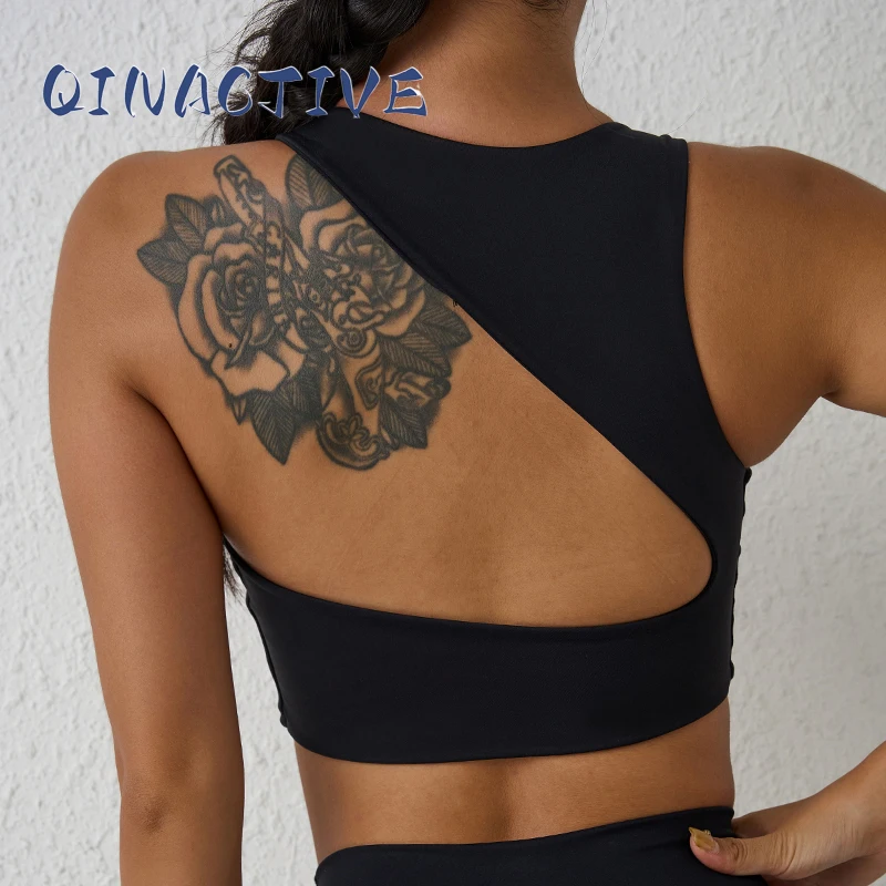 QINACTIVE  Sexy Backless Women Crop Top Fitness Solid Sports Bra Gym Shockproof Workout Yoga Tank Tops