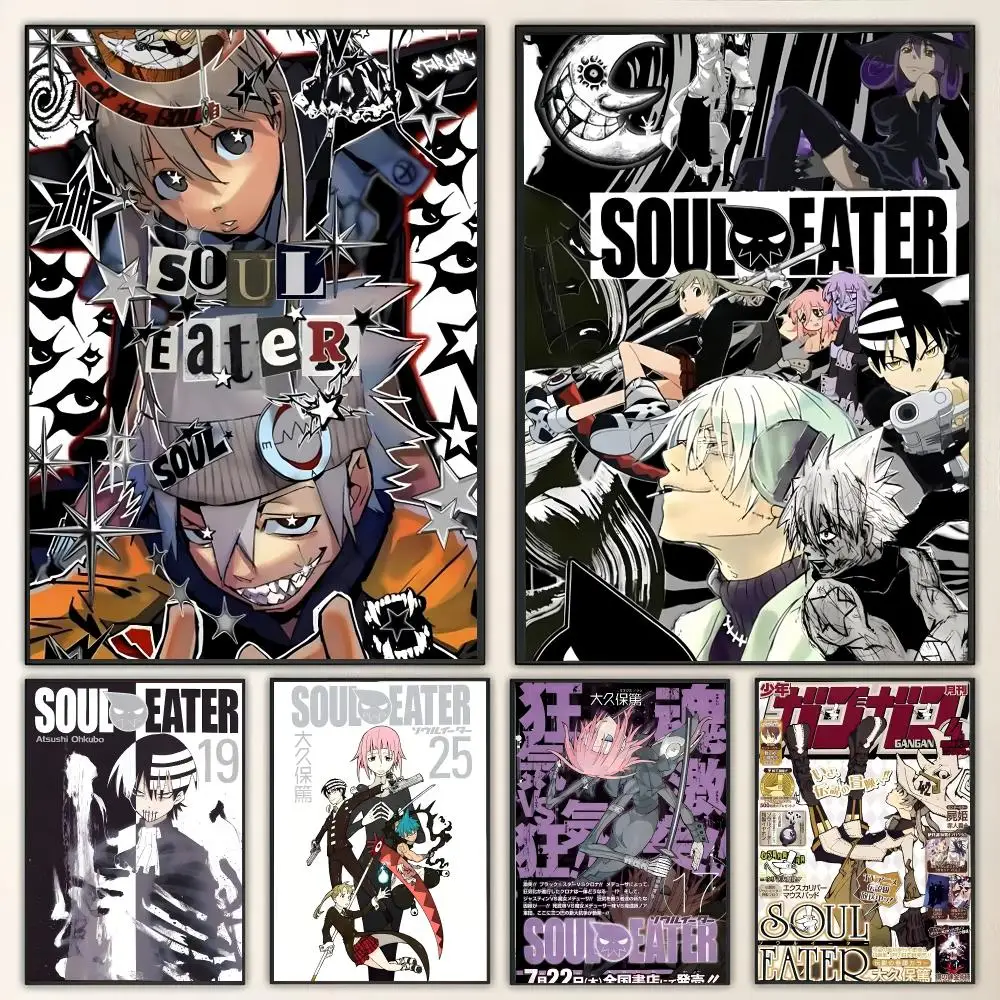 Dunkles Anime Soul Eater Gemälde, Kalligraphie-Leinwand-Poster, Wandkunst für Wohnzimmer, Schlafzimmer, Café-Dekoration, Geschenk