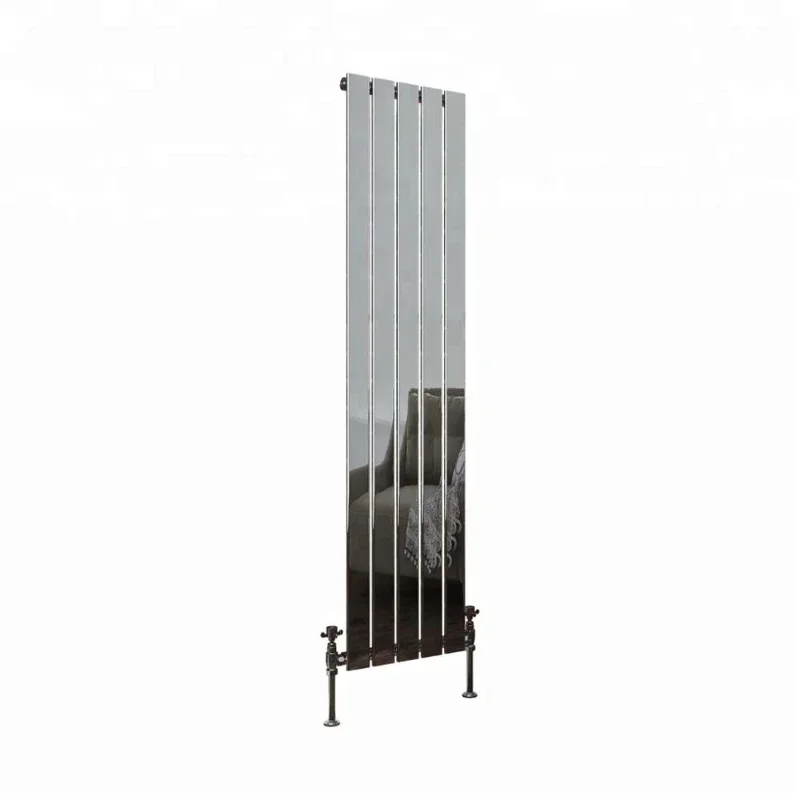 Black vertical designer flat column radiator bathroom