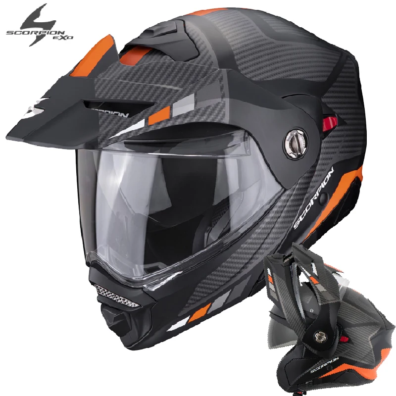 Scorpion ADX-2  Flip Up Motorcycle Helmet ECE DOT Certification Double Lens Racing Off-road Helmet Men Cascos Para Moto