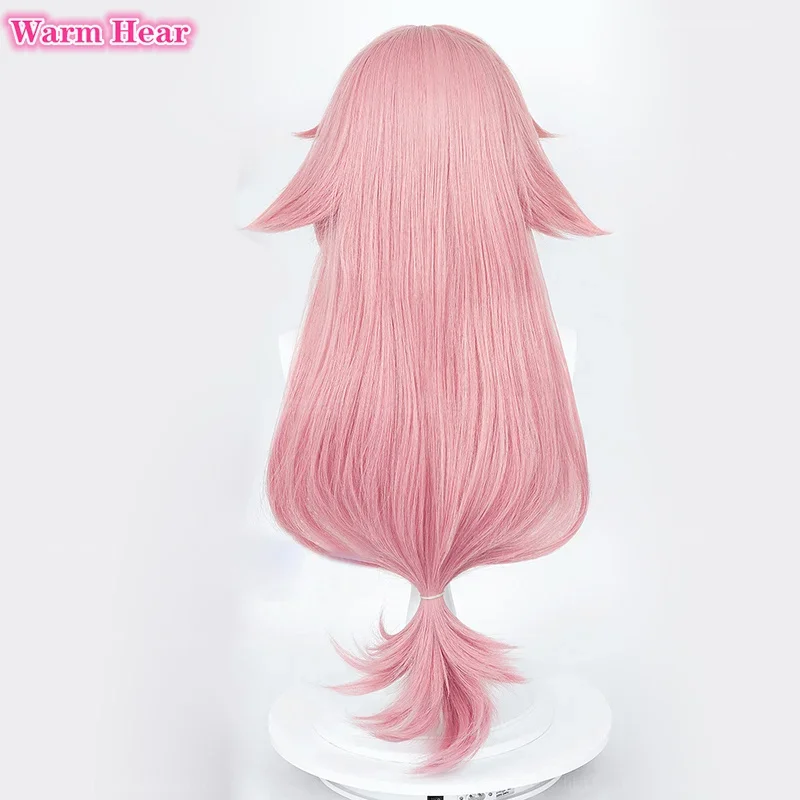 Gesimuleerde Hoofdhuid Yae Miko Cosplay Pruik Cosplay Yae Miko Pruik Roze Hittebestendig Haar Partij Vrouw Pruiken + Pruik Cap