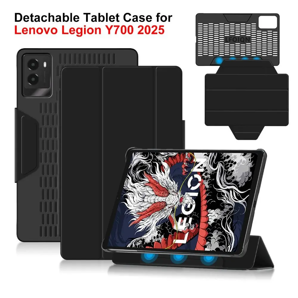 

Folding Stand 8.8inch Tablet Case Detachable Magnetic Flip Cover Auto Wake/Sleep Shockproof for Lenovo Legion Y700 2025