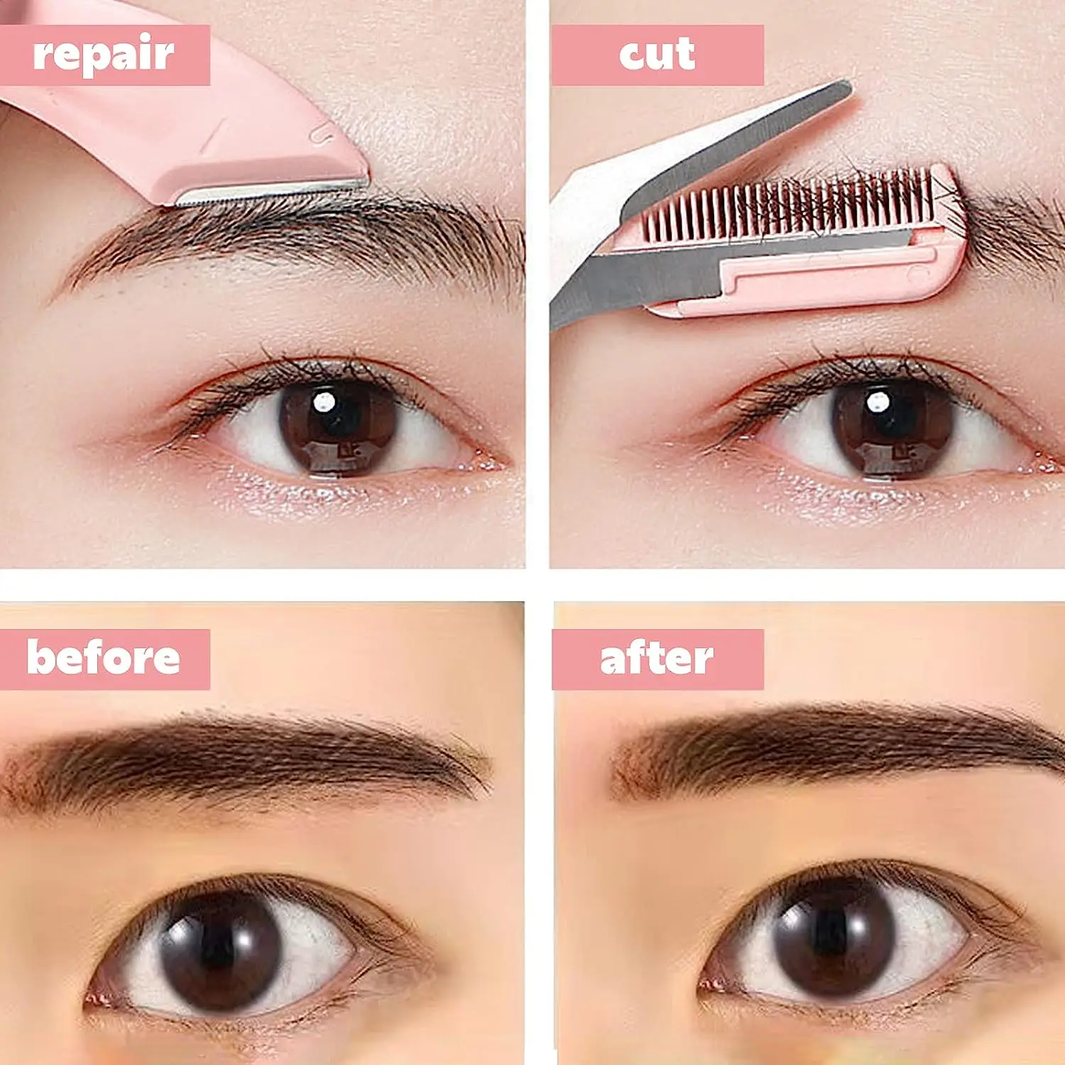 Eyebrow Trimming Knife Eyebrow Face Razor Eyebrow Scissors Brow Comb Trimmer Scraper Women Professional Beauty Makeup Tools