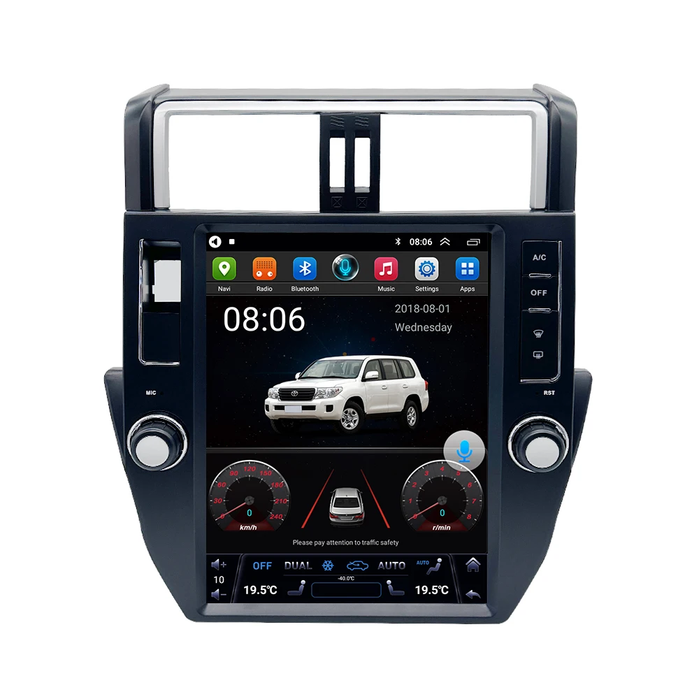Tesla Screen For Toyota Land Cruiser Prado 2010-2013 Car Android Multimedia Player Car Radio Stereo Audio Gps