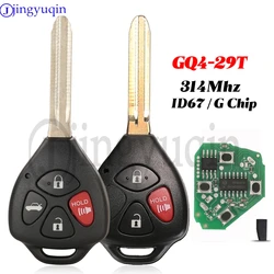 jingyuqin GQ4-29T Remote Car Key 314MHz ID67/G Chip For Toyota Camry RAV4 Venza Yaris TOY43 blade Fob 3/4 Buttons