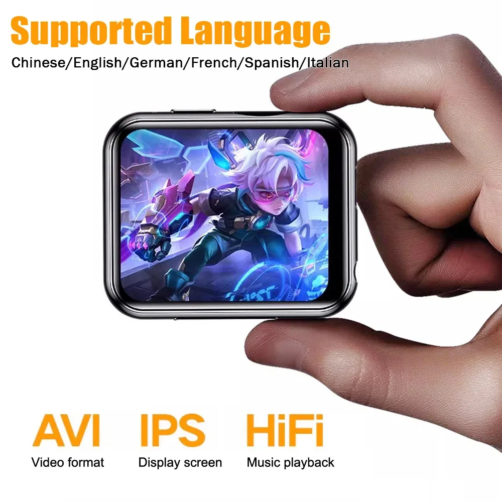 شاشة تعمل باللمس 720P مشغل فيديو MP3 HiFi بلوتوث 5.4 MP3 الموسيقى وكمان المدمج في مكبر الصوت تسجيل FM كاميرا الكتاب الإلكتروني الخ 8-128 جيجابايت #2