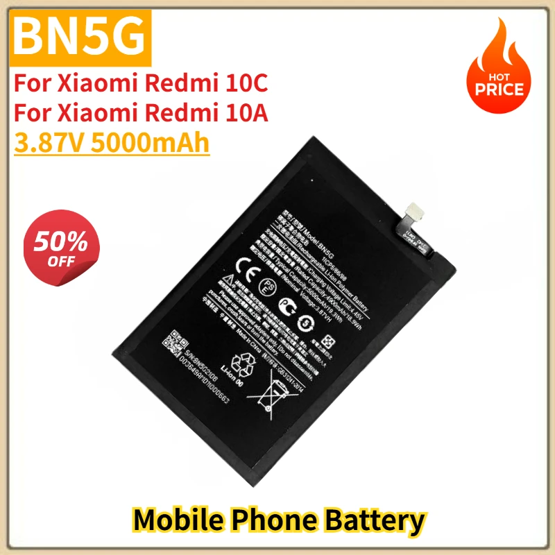 

3,87 В 4900 мАч аккумулятор BN5G для мобильного телефона Xiaomi Redmi 10C Redmi с инструментами, новинка, высокое качество