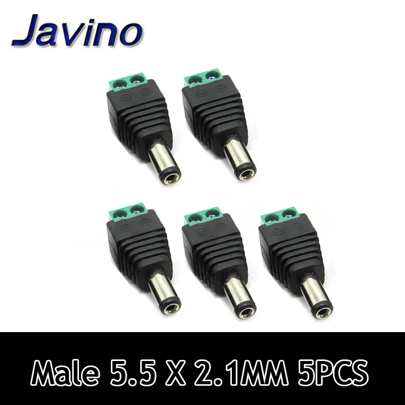 5PCS Male and female DC Power plug 5.5*2.1MM 5.5*2.5MM 3.5*1.35MM 5.5*2.1 Jack Adapter Connector Plug Golden DC-022B DC-025M