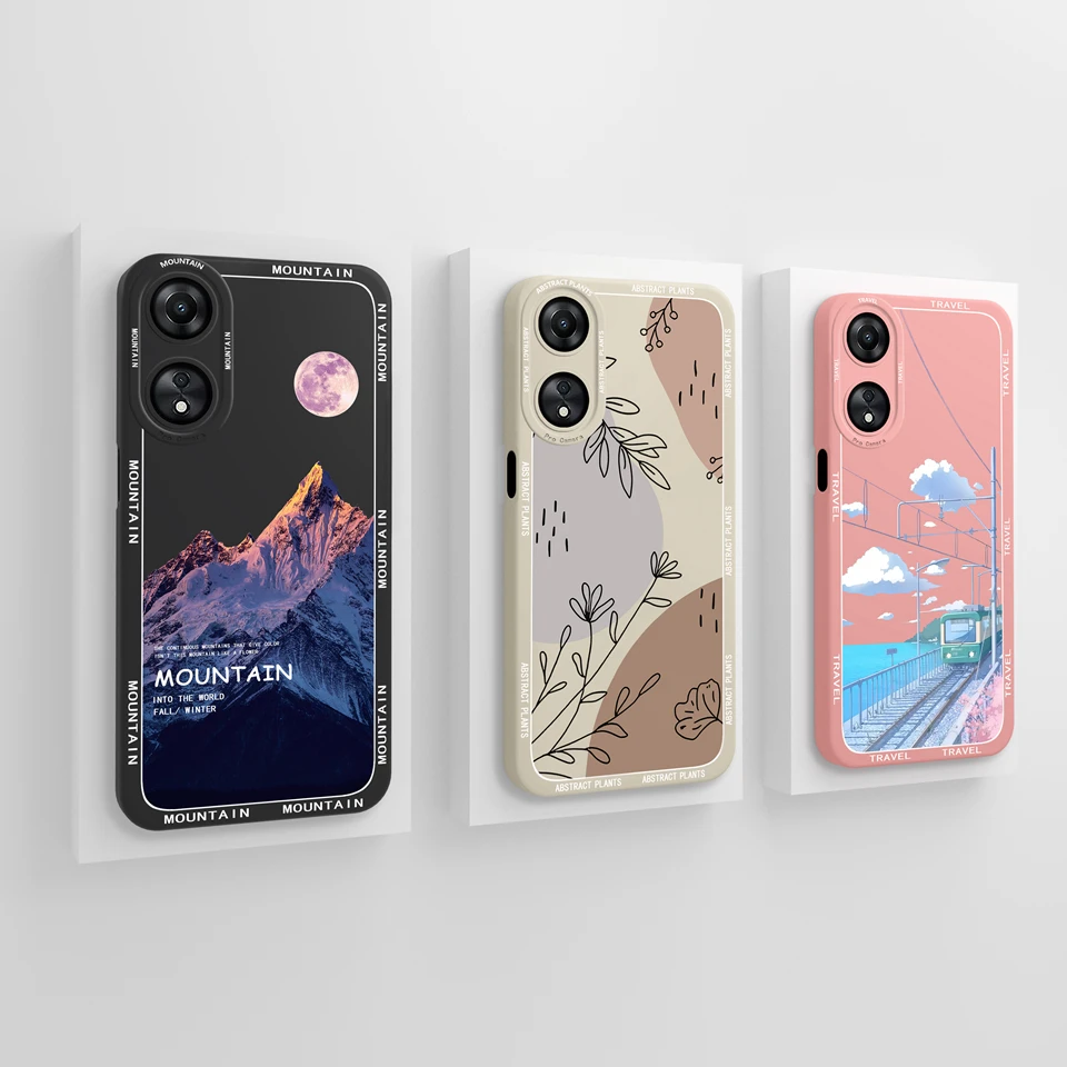 For OPPO A78 Case Beautiful Flower Liquid Silicone Liquid Protective Anti-Fingerprint Durable Senior Fashion For OPPO A 78 Funda