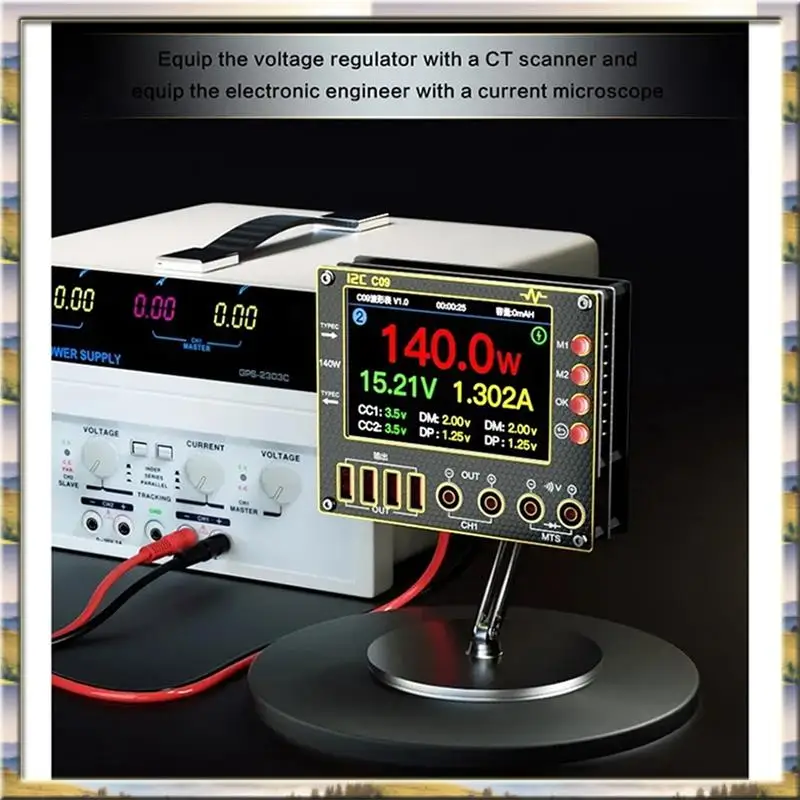 AA46 HOT-I2C C09 الجهد واختبار التيار 4 بوصة 0-40 فولت المدخلات ثنائي القناة وضع العرض الرقمي الذكي الشحن #1