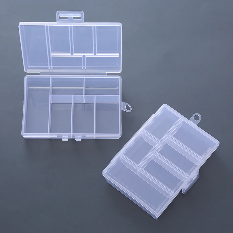 6-grid Plastic Jewelry Organizer Desktop Storage Box Adjustable Craft Storage Organizer Beads Bracelet Jewelry Boxes Packaging