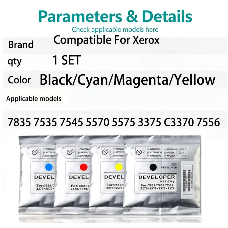 1 Set 3370 Develope Compatible For Xerox 7835 7535 7545 5570 5575 3375 C3370 7556