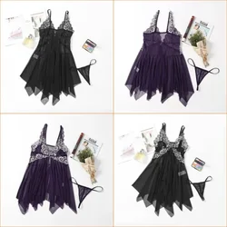 Lace Sexy Underwear Women's New Europe and The United States Explosive Mesh Fun Pajamas Fun Underwear Slip Dress