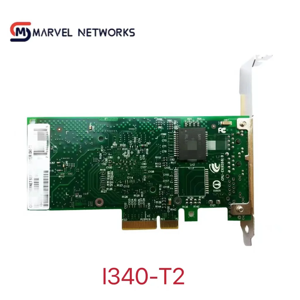 

100% Original I340-T2 I340 Gigabit Dual RJ45 Port Server Adapter, 2 Ports, RJ45, 10/100/1000, PCIe, 82580