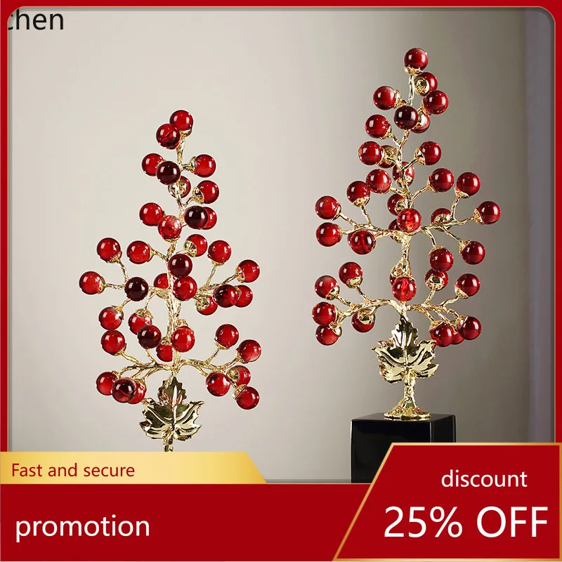 

HXL Artificial Crystal Grape Money Tree Ornament for Living Room TV Cabinet Entrance Decoration