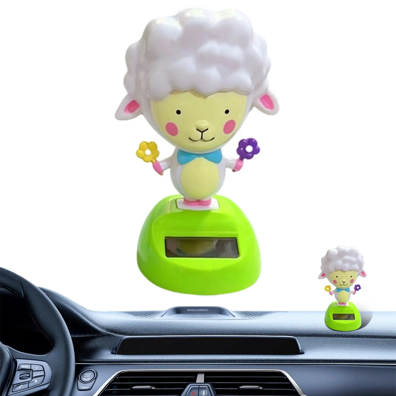 1PC Car Decoration Solar Energy Decoration Shaking Head Doll Cartoon SharShape Decoration Gift Creative Car Interior Automotive