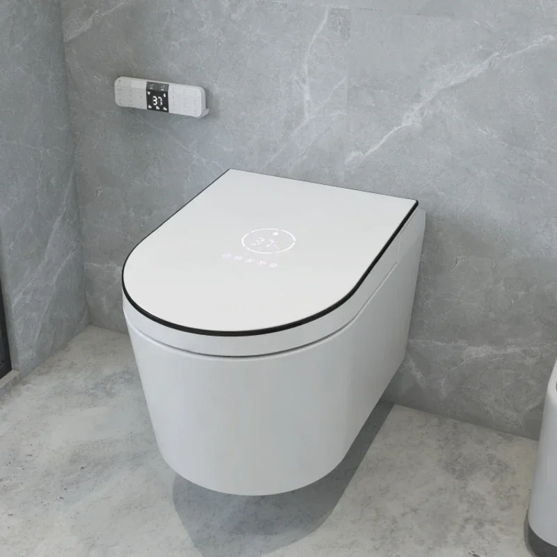 Wall-mounted intelligent toilet, household fully automatic voice integrated suspended wall toilet for sterilization