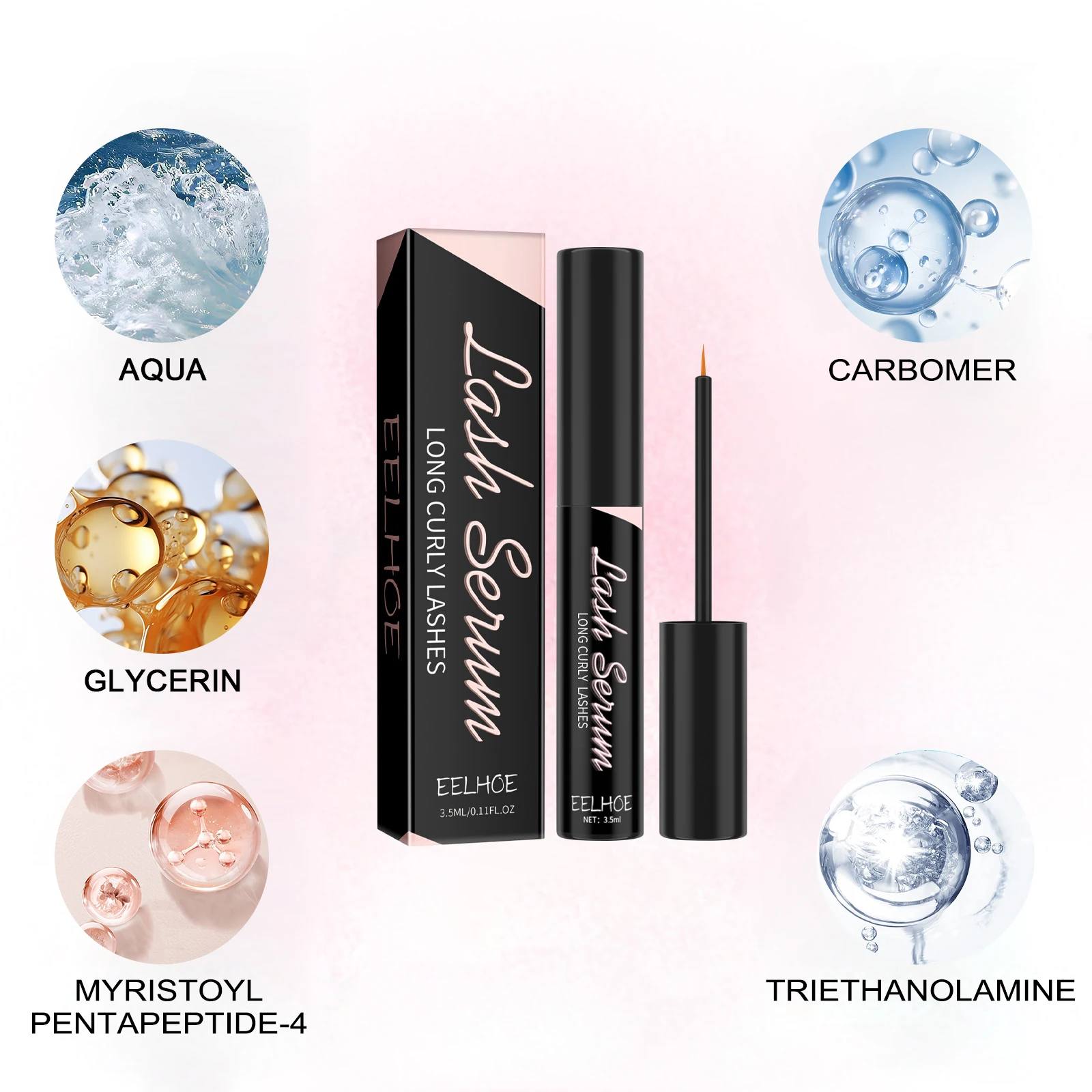 EELHOE 3.5ml Siero Ciglia Lunghe Enhancer Nutriente Allungamento Lash Lifting Crescita Più Lunga Più Spessa Ciglia Trucco Fine