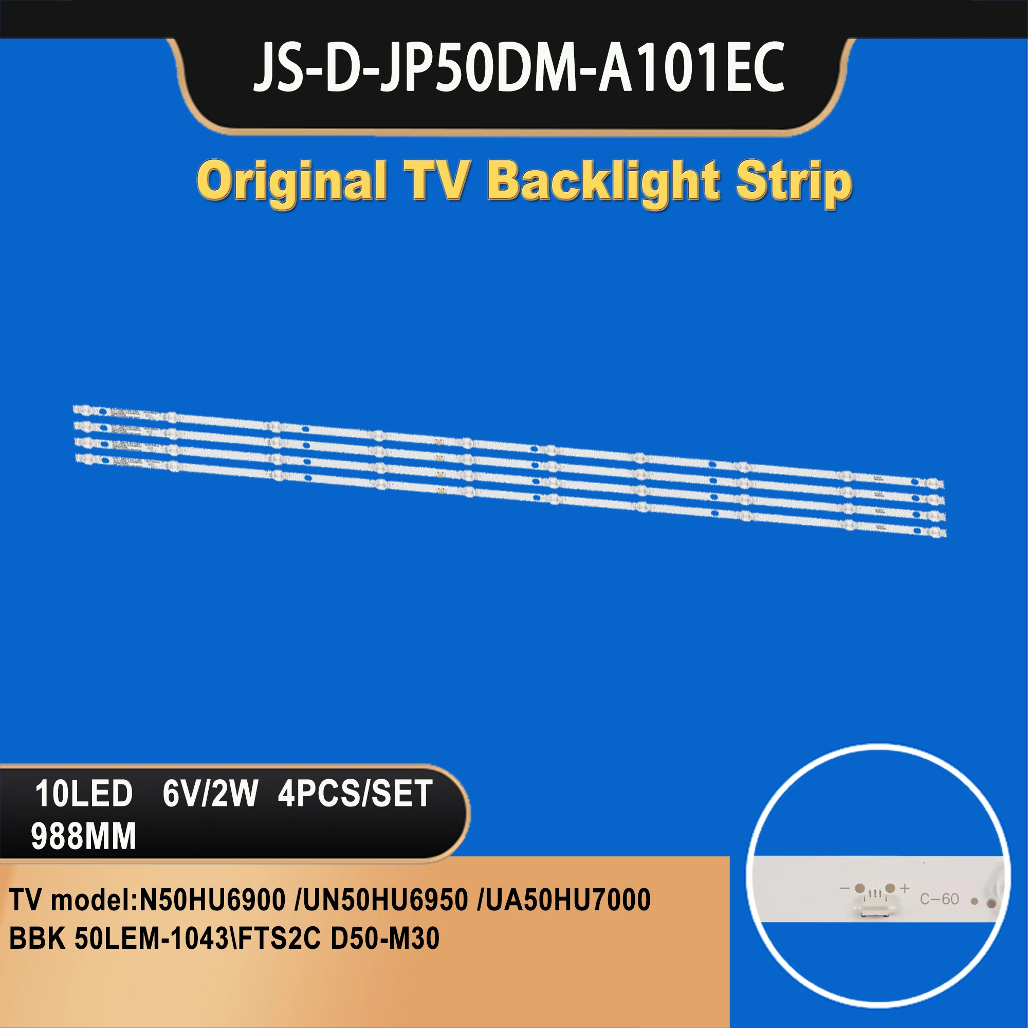 TV-358 Led Backlight Bar JS-D-JP50DM-A101EC For Led TV Back Light Cold White  For Led Backlight Bar