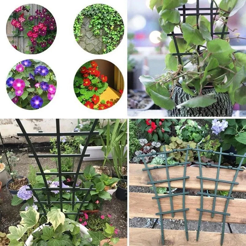 Plant Ties Plant Support Climbing Trellis Flowers Tie Support Garden Plant Green Plastic Vegetables Pot Frame Practical