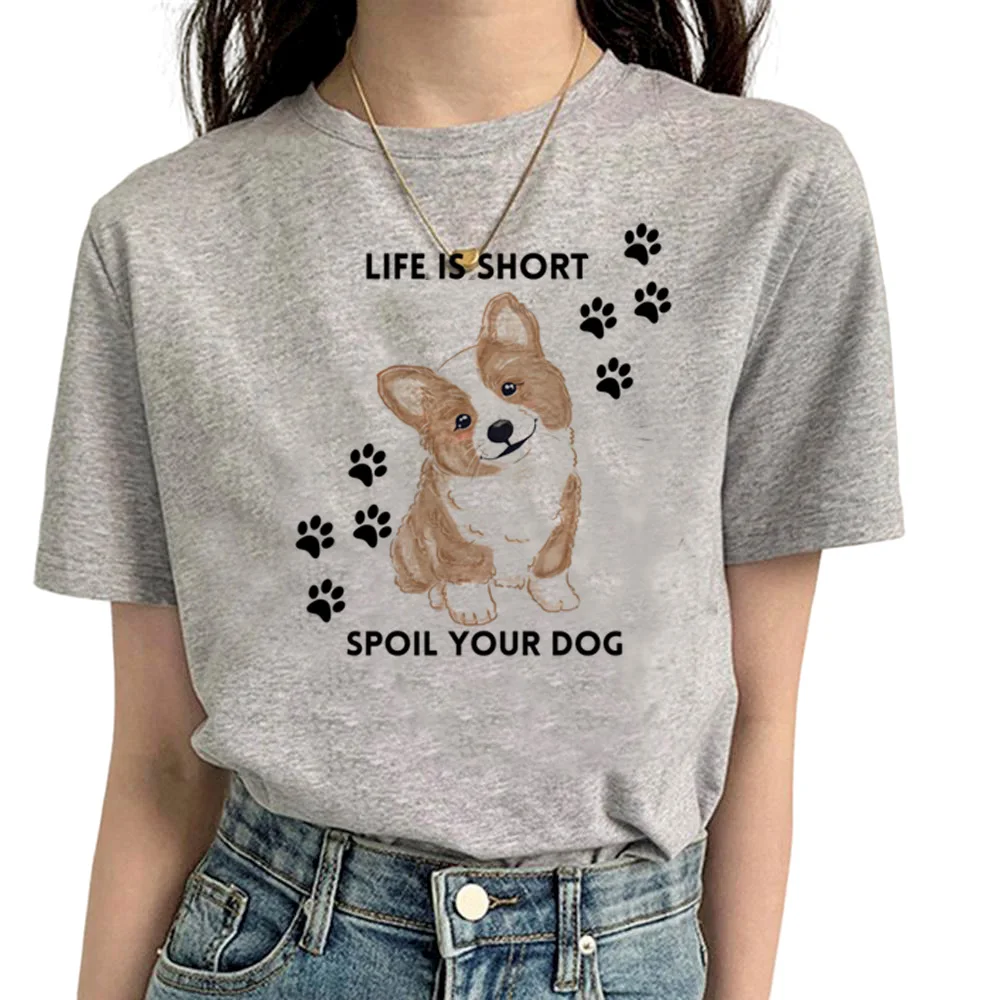 

Pug t-shirts women summer harajuku Japanese top girl streetwear funny graphic clothing