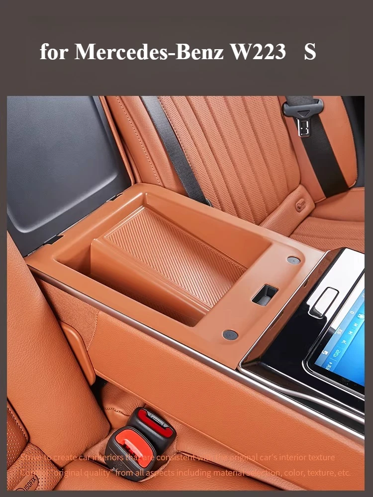 Suitable for Mercedes-Benz W223 S400L/S450L rear armrest silicone storage box S480 storage interior supplies  2021+