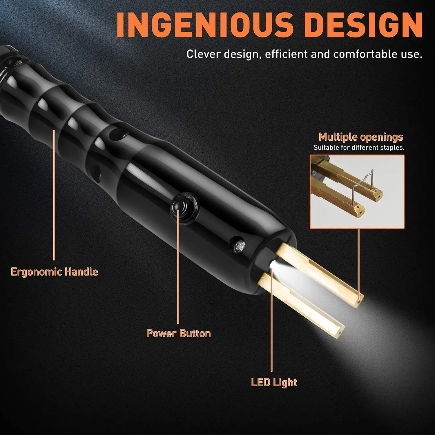 Plastic Welder Repair Kit, 5-Level Adjustable Power, Hot Stapler with Storage Box, 110V