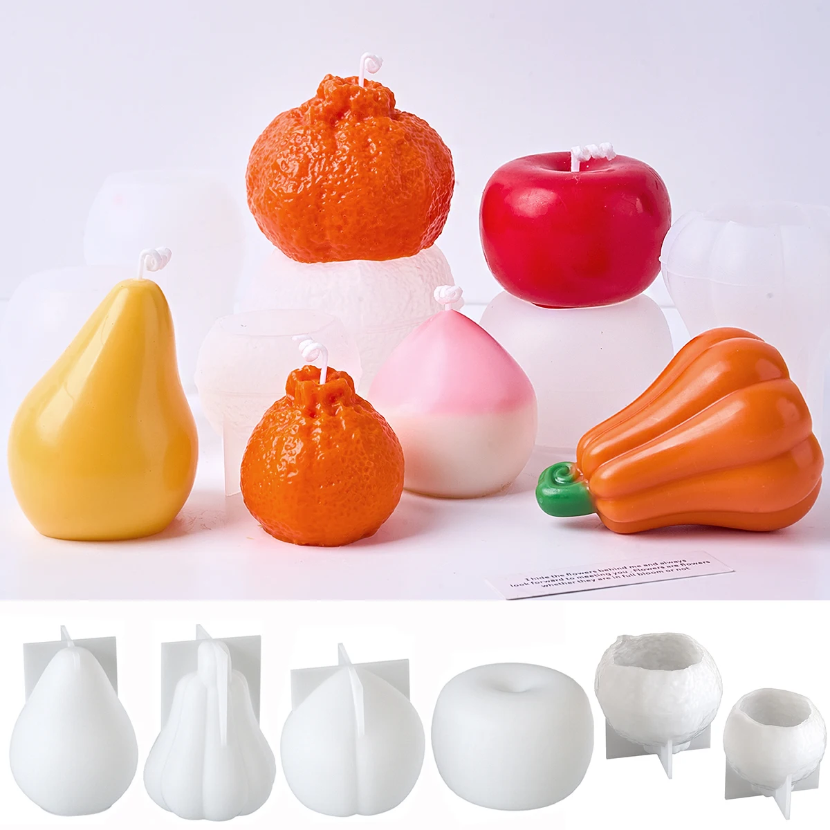 DIY Obst Serie Silikonform 3D handgemachte Seife Duftkerze Simulation Orange Zitrone Kürbis Kerze Geschenke Gips Harz Formen