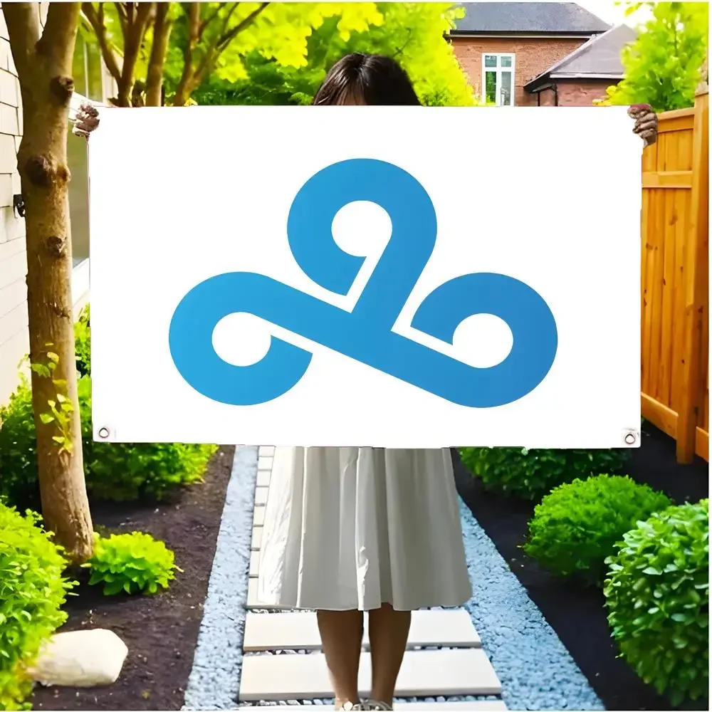 esports league‑Cloud9 Flags Borderless four-ring ornament indoor outdoor decoration effortless to hang