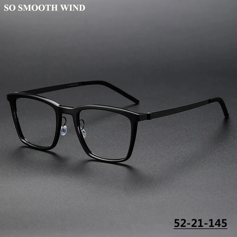 Denmark Brand Handmade Acetate Glasses Frame Men Women Square Screwless Eyeglasses Fashion Blue Light Spectacles Eyewear 1260