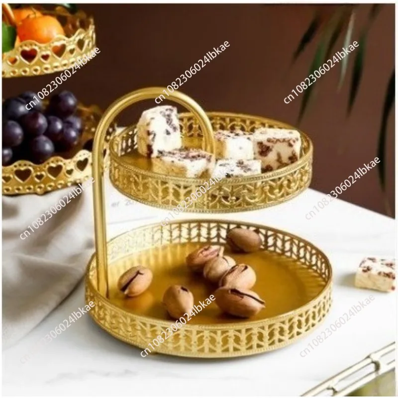 

Скандинавская кованая двухъярусная тарелка для фруктов, поднос для выпечки, органайзер для конфет, украшение для гостиной, декор для прихожей, домашний декор