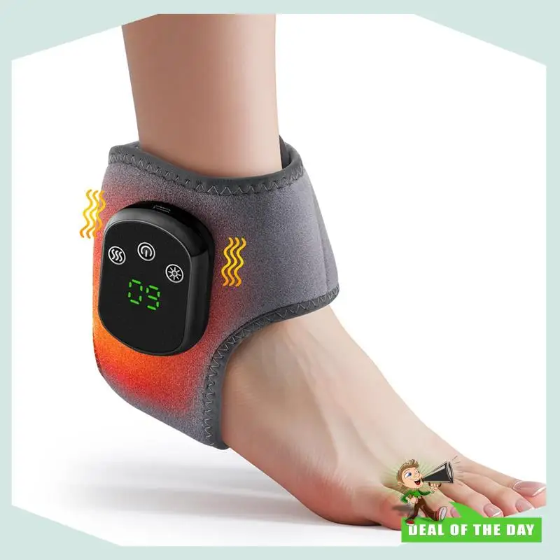 Masażer do kostek bezprzewodowy z funkcją grzania i kompresji, dostawa w 24 godziny, 5 poziomów grzania, 3 tryby wibracji.