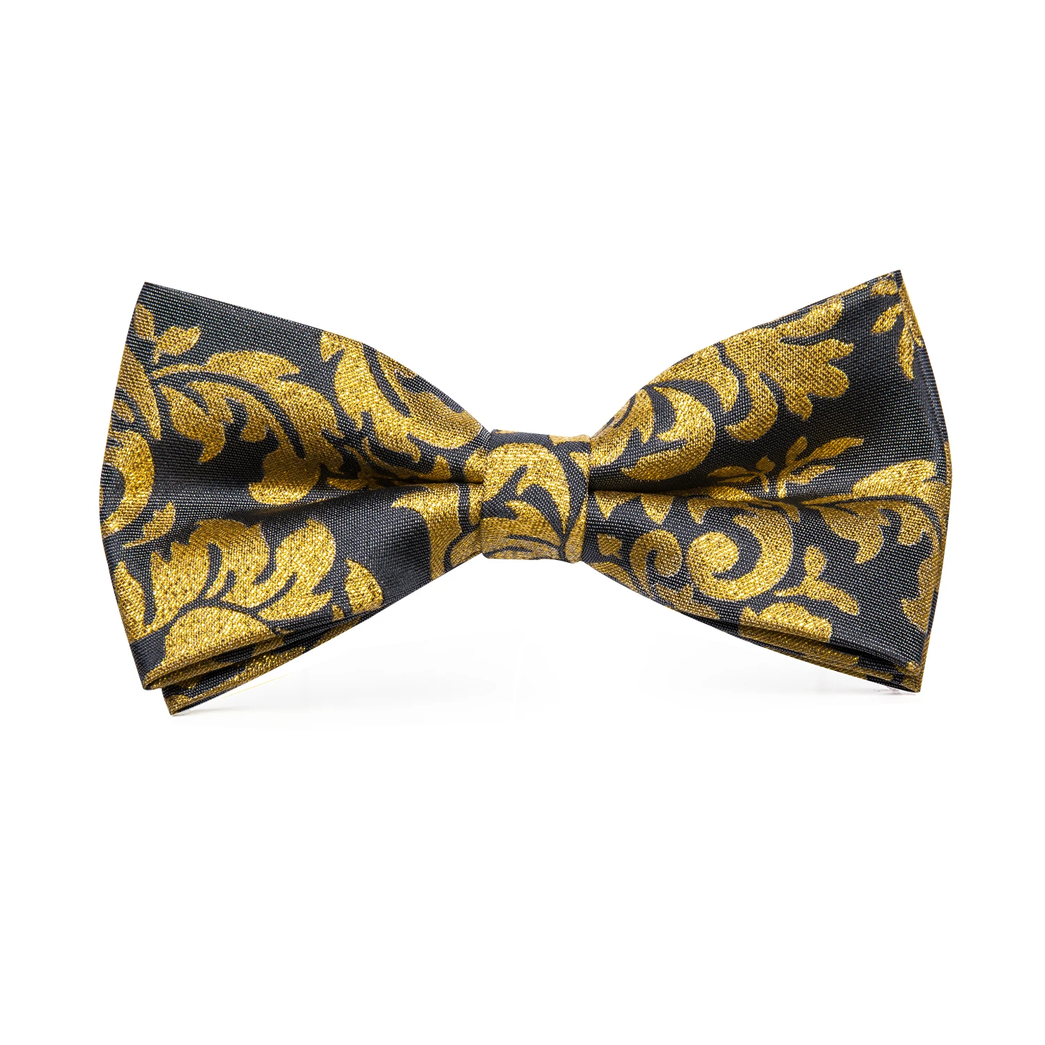 LH-738 Hi-Tie Luxury Gold Silk Bow Ties for Men Fashion Wedding Party Gold Bowtie Handkerchief Cufflinks Set Mens Ties