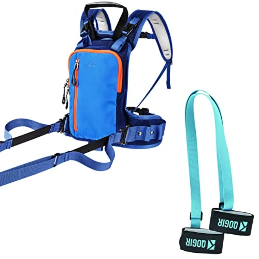 حزام QOGIR للتزلج والتزلج على الجليد + حزام حامل التزلج والقطب: تعلم التزلج بأمان وتعلم طفلك التحكم في سرعة التزلج