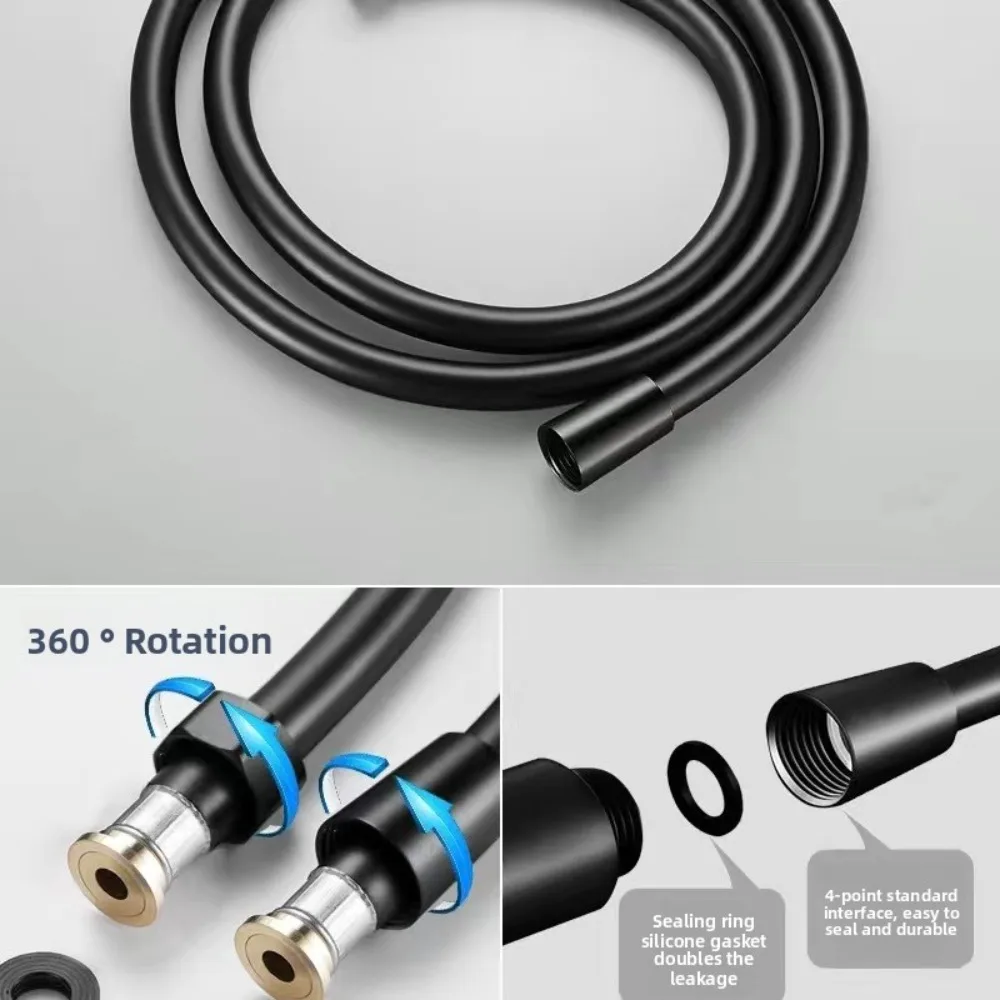 

Гибкий душевой шланг 1,5 м 2 м, противоударная силиконовая трубка, аксессуары для смесителей для ванной комнаты высокого давления, прочная трубка для распыления воды